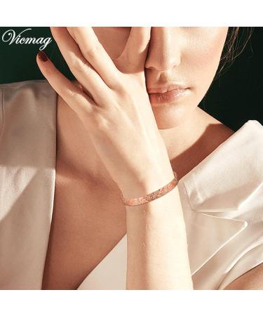Vicmag Copper Magnetic Bracelet for Women Men | Adjustable Size | 6X Ultra Strength Magnets | 99.99% Solid Pure Copper | Rose Gold Crystal Plum | Gift Box Included - Buy Online on GoSupps.com