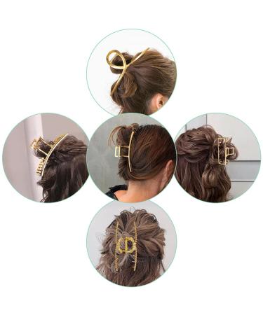 Shop Stylish 5-Piece Metal Hair Clips for Long and Thick Hair | Fashionable Gold Hair Accessories in 5 Unique Styles - Buy Online on GoSupps.com