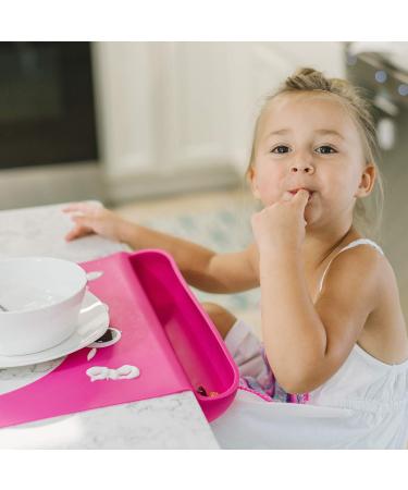 Cibo Food Catching Baby Placemat with Suction - Silicone Wide Mouth Mat for Toddlers, Kids & Babies - Strawberry Red | Watch Video Demo - Buy Online on GoSupps.com