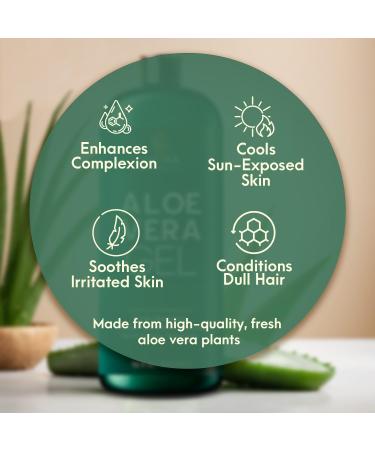 Buy Pure Aloe Vera Gel for Face Hair & Skin | Organic 95% Aloe Chamomile & Vitamin E - Sunburn Relief | 16 fl oz - Buy Online on GoSupps.com