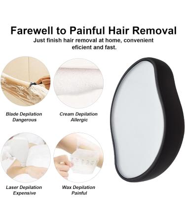Crystal Hair Eraser - Painless Hair Remover for Men and Women - Full Body Hair Removal Tool for Legs, Arms, Back - Exfoliate Black - Buy Online on GoSupps.com