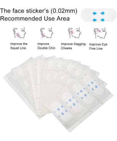 Face Lift Tape 40 Pieces Lift Face Sticker Chin Lift Patches Waterproof Facelift Tape Kit Instant Face Lifting Tape Invisible Face Lift Tape for Chin Jawline Face Neck Wrinkles - Buy Online on GoSupps.com