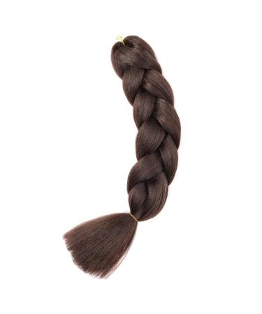 Buy Gairyan Brown Jumbo Braids Extensions | 24-Inch Kanekalon Synthetic Box Braids | 1 Piece Medium Brown Hair for Braiding - Buy Online on GoSupps.com