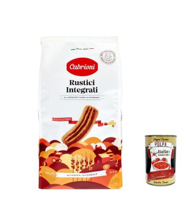 Italian Gourmet E.R. Cabrioni Biscotti Rustici Integrali Set of 3 Rustic Keber Cookies 650 g + Italian Gourmet Pulp 400 g