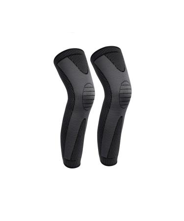 Long Compression Leg Sleeve Knee Sleeves Protect for Man Women Basketball Support Protector for Running Joint Pain Relief Arthritis Tendinitis Reduce Varicose Veins and Swelling of Legs 2 Pc L