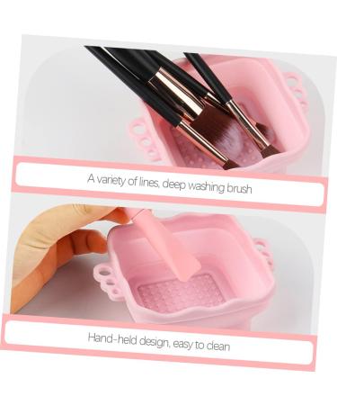 2pcs of makeup brush makeup brush cleaning mat silicone brush cleaner makeup brush drying hanger makeup brush cleaning pad make up portable Miss Silica gel carpet - Buy Online on GoSupps.com