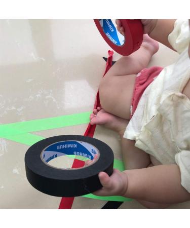 KIWIHUB Black Painters Tape 1 inch x 60 Yards - Medium Adhesive Masking Tape for Painting Labeling DIY Crafting Decoration and School Projects 1  60 yards Black 1 - Buy Online on GoSupps.com