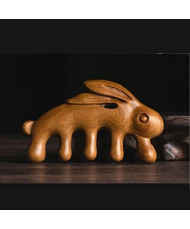 GFRGFH Sandalwood Massage Comb - Wide Teeth Head & Scalp Relief Animal Gua Sha Comb for Neck & Back - Natural Wellness Tool - Buy Online on GoSupps.com