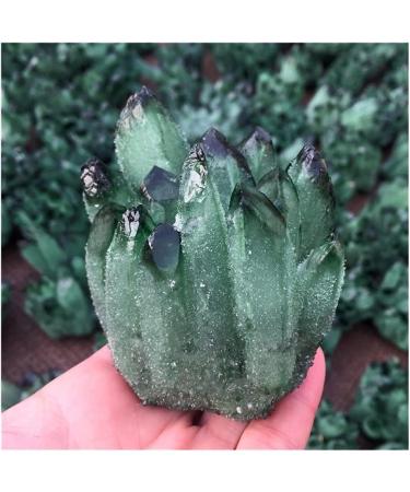 Natural Crystal Rough Stone Crafts Natural Green Ghost Phantom Quartz Crystal Cluster Crystal Druse Specimen Minerals Reiki - Buy Online on GoSupps.com