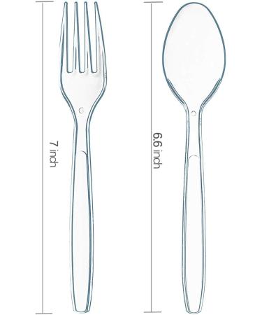 400pcs Disposable Clear Plastic Silverware Set - 200 Forks and 200 Spoons - Supernal Crystal Cutlery - Buy Online on GoSupps.com