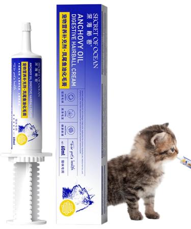 Hairball Cream - Natural Hairball Control Gel Nutritious and Effective Supplement for Cats and Kittens Supports Healthy Tissue 60ml - Buy Online on GoSupps.com