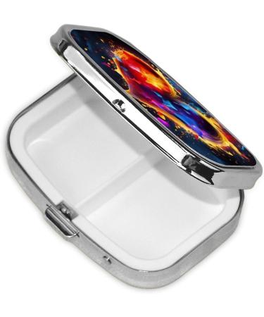 Colorful Heart Printed Square Pill Box - Portable Medicine Organizer for Travel - Buy Online on GoSupps.com