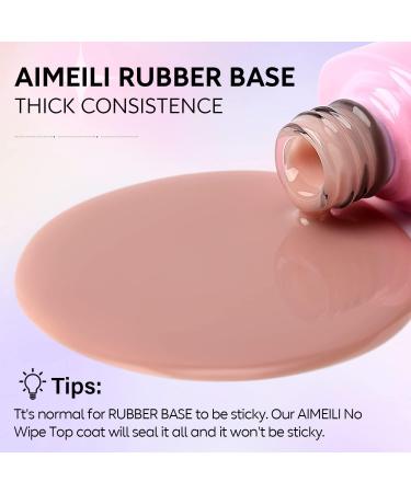 AIMEILI Rubber Base Gel Sheer Color - Elastic Rubber Base Coat for Long Lasting Nails - Strengthener & Rhinestones Glue Gel - UV LED Soak Off - (448) 10ml - Buy Online on GoSupps.com