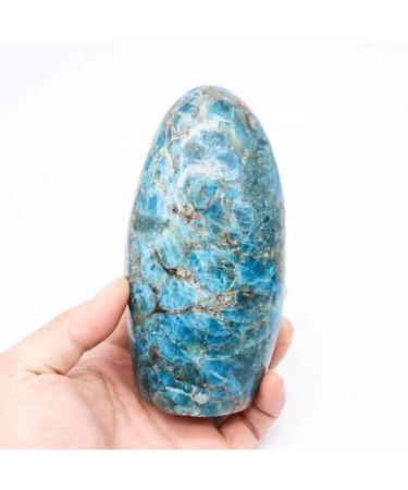 Natural Crystal 400g-1000g Natural Feng Shui CrystalStones Flashy Blue Apatite Free Form 1pc NaturalCrystal (Color : 1pc 840g-930g)