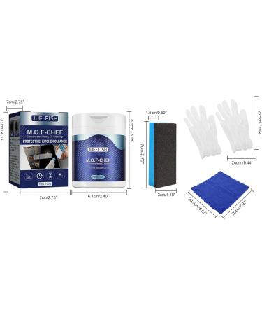 Mof Chef Cleaner Powder Heavy Duty Degreaser Cleaner Mof Chef Protective Kitchen Cleaner Foaming Heavy Oil Stain Cleaner All Purpose Cleaner Powder For Hood Pots Grill Sink (1pc) - Buy Online on GoSupps.com