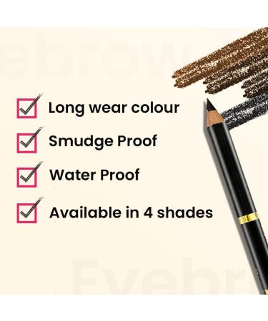 Beauty Forever True Kohl Waterproof Eyebrow Pencil - 404 Soft Brown | Definer with Sharpener, Matte Finish, Long Lasting & Natural Look - Buy Online on GoSupps.com