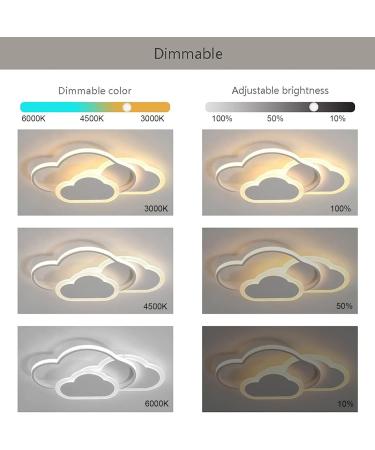 YLFXL 42cm LED Ceiling Lamp for Kids - Dimmable Cloud Light with Remote Control | Perfect for Living Room Bedroom & Children's Room | 32W Modern Ceiling Lighting - Buy Online on GoSupps.com