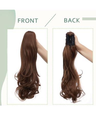 Buy Sego 45cm Ponytail Hair Extension - Voluminous Clip-In Wavy Synthetic Hair in White Brown | International Shipping - Buy Online on GoSupps.com