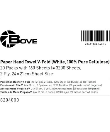 Buy BOVE ZZ Fold Paper Towels - 2-Layer High White 3200 Count 100% Cellulose - International Shipping Available - Buy Online on GoSupps.com