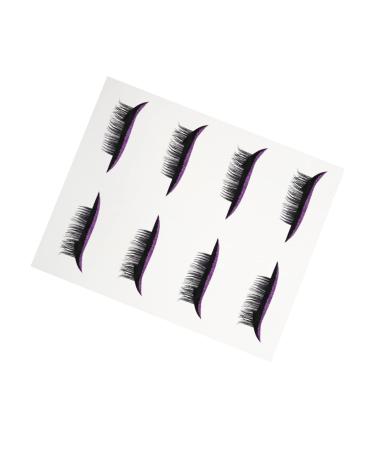 FOMIYES 4 pairs Decals Lash Reusable with Tool Liners Waterproof Decal and Eyeliners Temporary Makeup 4x1.5cm Purple