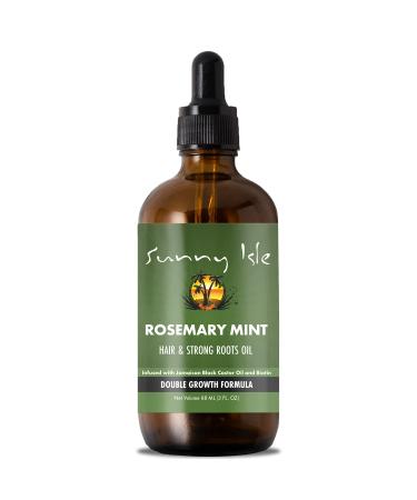 Sunny Isle Rosemary Mint Hair and Strong Roots Oil 3oz, Infused with Biotin & Jamaican Black Castor Oil to Strengthen and Nourish Hair Follicles, for Dry Scalp, Split Ends & All Hair Types - Buy Online on GoSupps.com