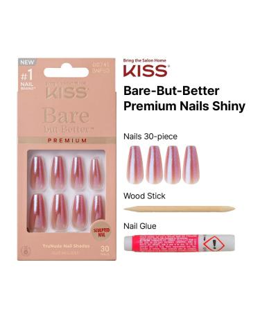 KISS False Nails Kit - Long Lasting Coffin Shape Stick & Glue Included Easy to Apply Sculpted Nails for Perfect At-Home Manicure - Buy Online on GoSupps.com