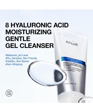 ANUA Moisturizing Gentle Gel Cleanser 150ml - Hyaluronic Acid Squalane & Ceramide Foaming Face Wash for pH Balance & Hydration | Korean Skincare - Buy Online on GoSupps.com