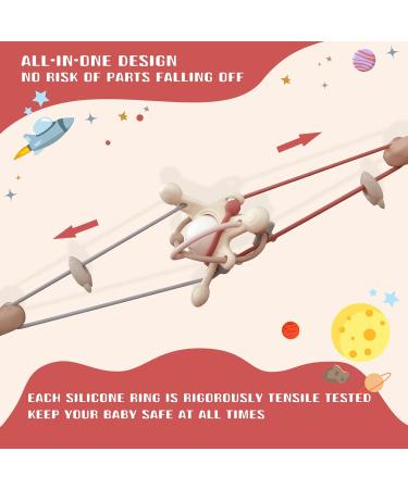 Baby Teething Toys 2 Pack | Silicone Montessori Chew & Rattle Toy Set for 0-36 Months | Teething Relief & Sucking Needs | Infants Gift - Navajo White - Buy Online on GoSupps.com