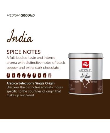 Illy India Ground Coffee 125g - Premium Italian Coffee Blend - Buy Online on GoSupps.com