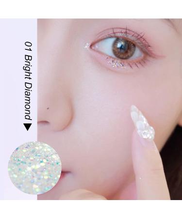 LANFLOWER Liquid Glitter Eyeshadow - Pigmented, Easy to Apply, Quick Drying | Long Lasting Glitter Glue for Eye Crystals Makeup - 01 Bright Diamond - Buy Online on GoSupps.com