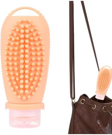 Leakage-Proof Silicone Travel Bottles with Massage Brush - Portable Shampoo & Toiletries - Non-Slip Handle - Perfect Travel Storage Solution - Buy Online on GoSupps.com