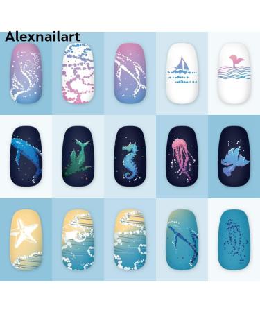Alexnailart Ocean Mermaid Shell Nail Stamping Plates - DIY Nail Design Templates & Transfer Tools - Perfect for Manicure - Buy Online on GoSupps.com