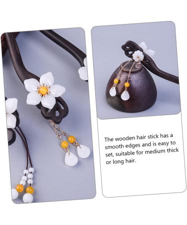 LALAFINA Antique Flower Hairpin Hair Clip Hair Barrettes Hairpin for Women Hair Stick Hair Bun Pin Chinese Hair Fork Hair Decorations Hair Bun Sticks Wooden Girl Accessories Women's - Buy Online on GoSupps.com