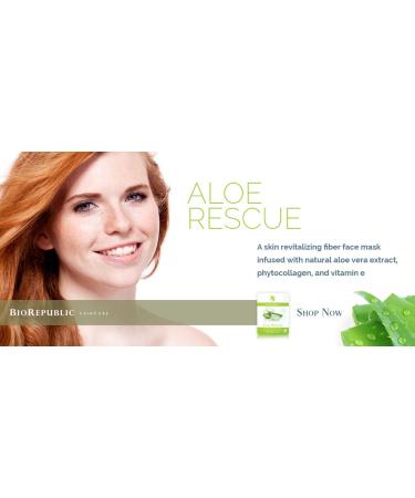 BioRepublic Aloe Rescue Revitalizing Fiber Sheet Mask - Hydrating & Soothing Beauty Treatment (0.63 oz) - Buy Online on GoSupps.com