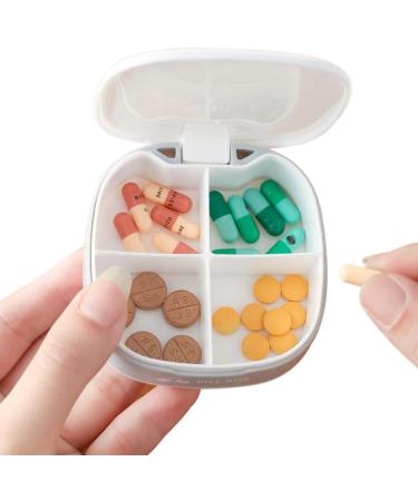 Portable Pill Organizer - Small Pill Case for Purse & Pocket | Daily 4x Pill Box for Vitamins & Supplements (3 PCS - Buy Online on GoSupps.com