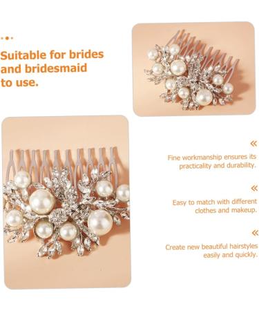 NUSITOU Bridal Comb Bridal Hair Comb Bridesmaid Hair Comb Rhinestone Hair Comb Bride Pearls Hair Comb Wedding Hair Comb Wedding Hair Accessory Bride Hair Comb - Buy Online on GoSupps.com