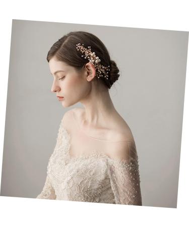 DOITOOL Bridal Hair Accessories Wedding Hair Comb Golden Hair Comb Wedding Hair Jewelry Pearl Hair Comb Tiara Women Hairpin Bridal Headdress The Flowers Headgear Hair up Bride - Buy Online on GoSupps.com