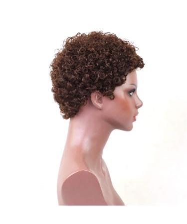 Wig Women Brown Wavy Curly Synthetic Curly 50s 80s 70s 60s Hair