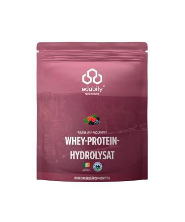 Edubily Nutrition Whey Hydrolysate made of Irish pasture Hydro whey with forest beer taste and stevia in the 700 g bag (forest berry)