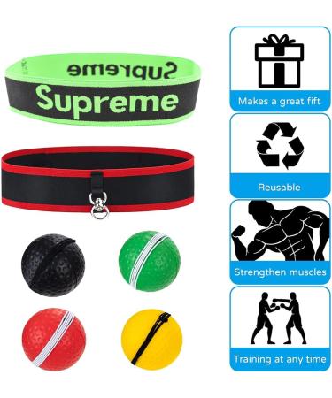 Reflex Ball Set - 4 Balls & 2 Headbands for Training Reflexes Reaction & Hand-Eye Coordination | Shop Internationally - Buy Online on GoSupps.com