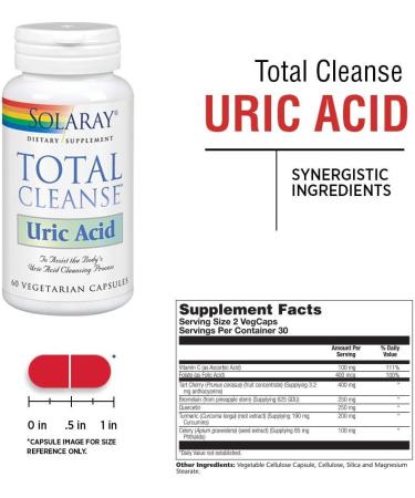 Solaray Total Cleanse Uric Acid 60 Tablets - Natural Support for Healthy Uric Acid Levels - Buy Online on GoSupps.com