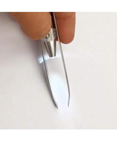 Jannyshop Silver Stainless Steel Eyebrow Tweezers with LED Light - Precision Hair Removal Tool Nickel Plated for Durability International Shipping Available - Buy Online on GoSupps.com
