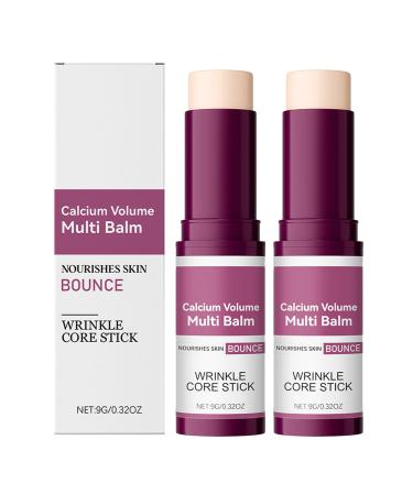 WRANBAO Cemenrete Calcium Multi Balm Calcium Multi Balm Calcium Volume Multis Balms Wrinkle Core Stick Collagen Moisturing Stick Firming Skin AntiAging For eyes Face and Neck 4 2 pieces