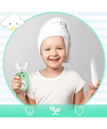 Kids 4inch Electric Toothbrush - Dinosaur Design, Rechargeable & Waterproof with 5 Cleaning Modes - 2 Brush Heads Included - For Toddlers & Kids 2-12 Years Old (Green) - Buy Online on GoSupps.com