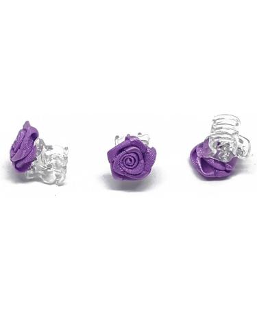 10 Purple Rose Hair Clips - Bridal Hair Accessories | Pack of 10 - Buy Online on GoSupps.com