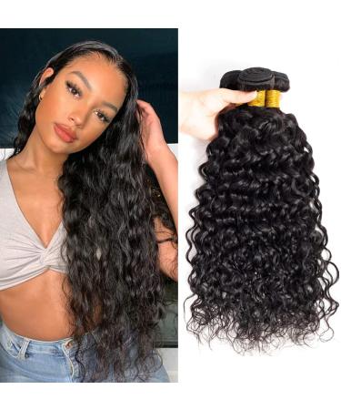Water Wave Bundles Brazilian Virgin Human Hair Wet and Wavy Remy Human Hair Bundles Natural Color 100% Human Hair Extensions (Water 16 18 20 Water Wave 3 Bundles) Water 16 18 20 Water Wave 3 Bundel