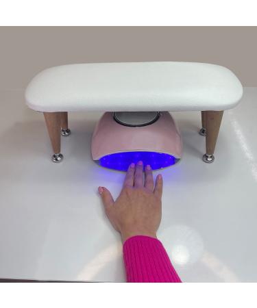 Professional Nail Technician Arm Rest for Acrylic Nails - Elbow Hand Cushion Stand in White Leather - Buy Online on GoSupps.com