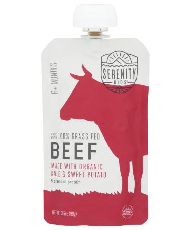 Serenity Kids 6+ Months Baby Food Pouches Puree Made With Ethically Sourced Meats & Organic Veggies | 3.5 Ounce BPA-Free Pouch | Grass Fed Beef, Kale, Sweet Potato | 1 Count Beef 3.5 Ounce (Pack of 1) - Buy Online on GoSupps.com