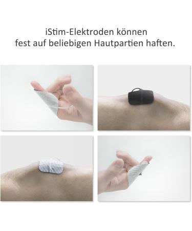 ISTIM Super Soft 5x5 cm TENS-EMS Self-Adhesive Electrode Pads - 16 Pieces for Pain Relief & Muscle Growth - Compatible with 2mm Devices - Buy Online on GoSupps.com
