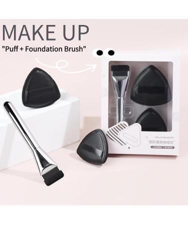 Powder Puff Set | Soft Triangle Makeup Puff & Velour Brush for Streak-Free Liquid & Cream Foundation - Perfect Blending for Flawless Skin - Buy Online on GoSupps.com